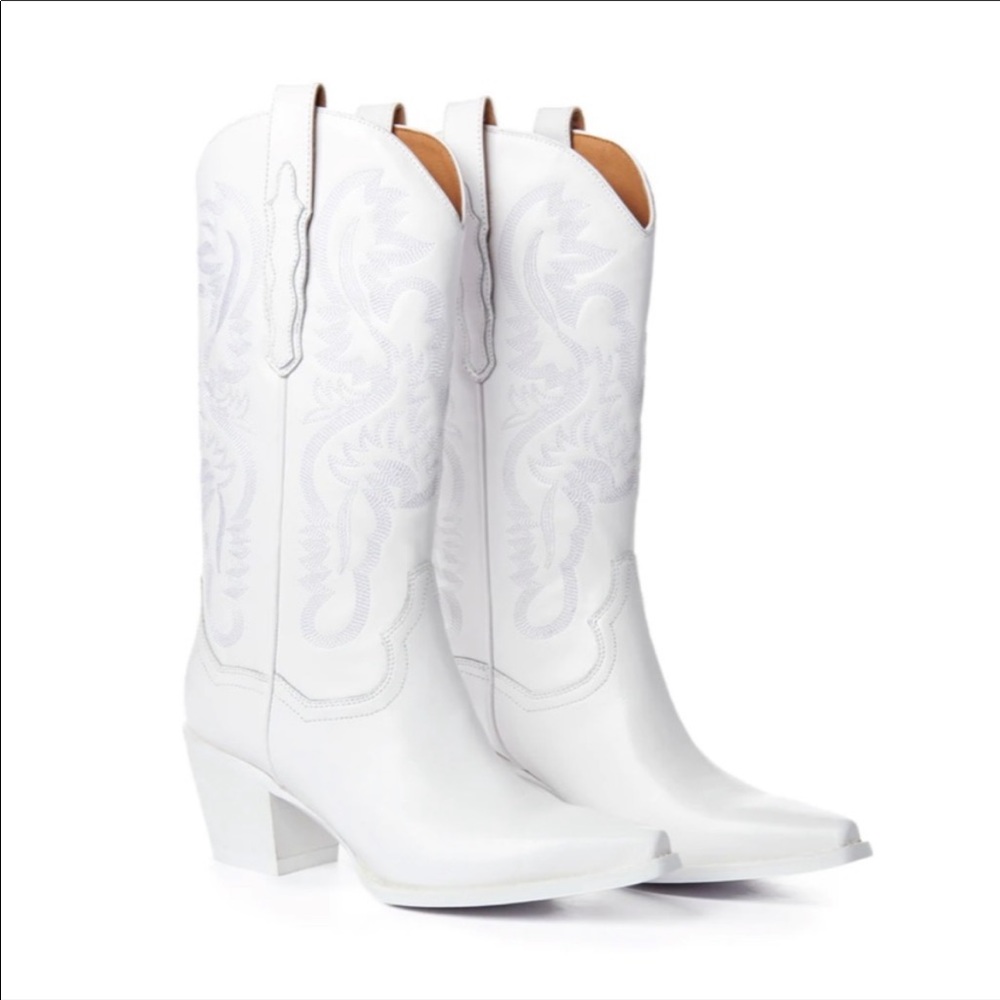 Jeffrey Campbell Dagget Western Boots White
